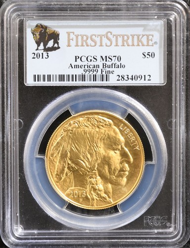 2013 1 oz Gold Buffalo MS-70 PCGS (FirstStrike®) Buffalo First Strike Slab