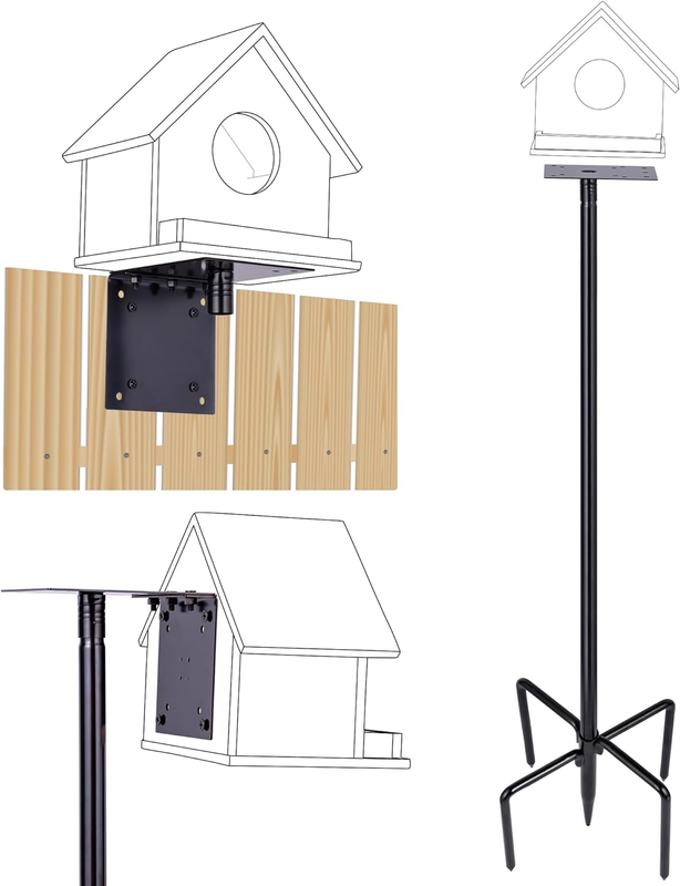 Pole 109 Inch Heavy Duty Bird House Pole Kit For Outdoors He