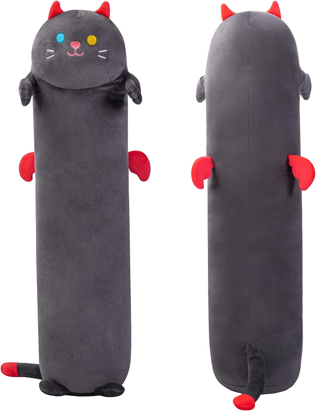 Mewaii Long Cat Plush Body Pillow, 20&rdquo; Cute Black Cat Stuf