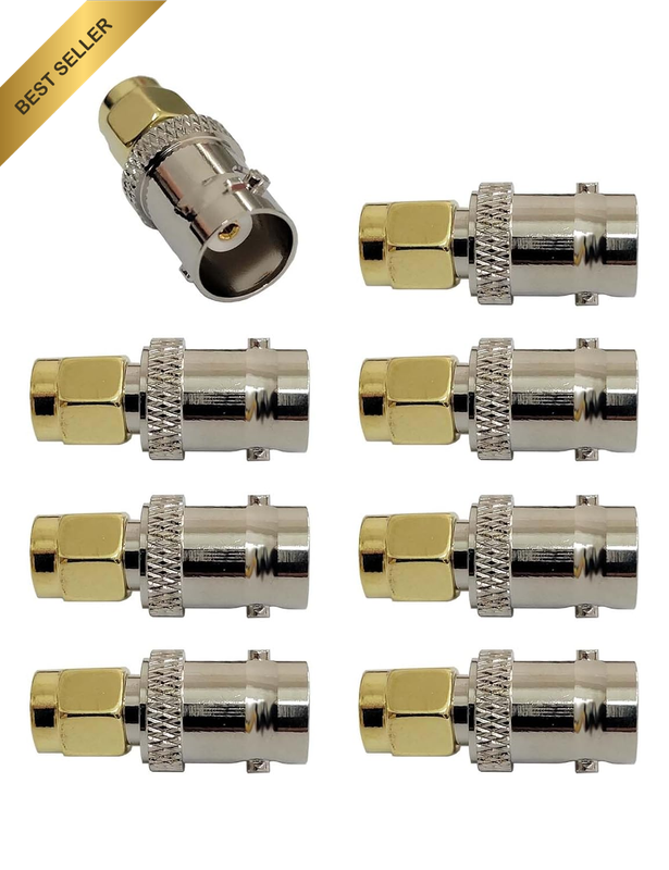 8 Pc BNC Female to SMA Male Adapter Straight Plug RF Ham Radio