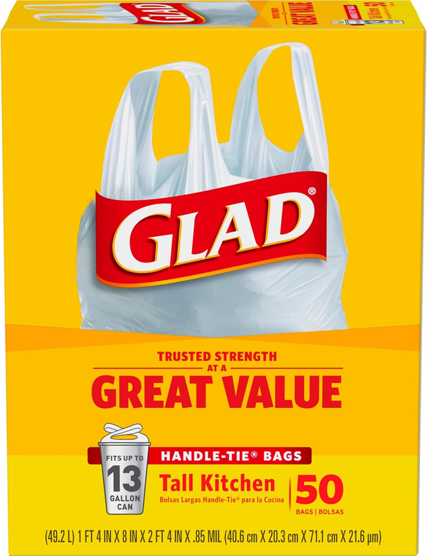 Glad® Tall Kitchen Handle-Tie® Trash Bags - 13 Gallon Whit