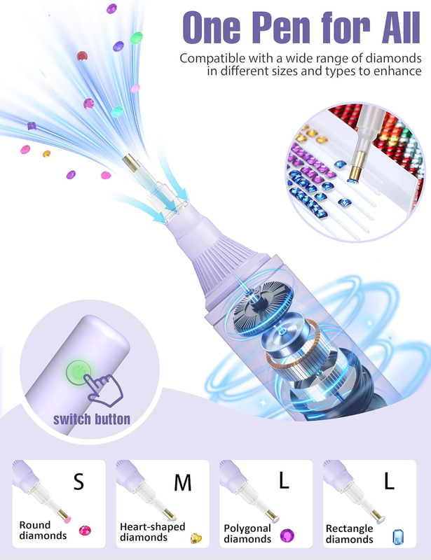 Electric diamond painting pen, Vacuum diamond art pens no wax needed | Cordless,