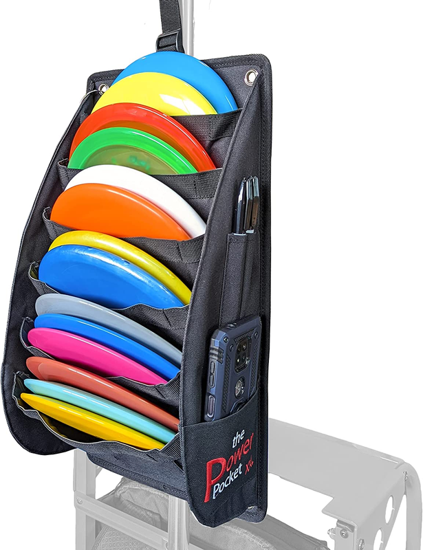 Power Pocket Pouch XXL Large Capacity Disc Golf Cart Putter Pouch  Discs (Black)