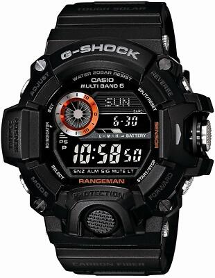 Pre-owned Casio G-shock Rangeman Gw-9400bj-1jf Triple Sensor Radio Solar Watch 53.5mm