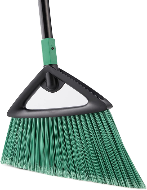 Heavy Duty Broom, Commercial Angle Broom with Long Handle, Rough Surface Outdoor Broom for Garages Courtyard Sidewalks Decks, Perfect for Indoor Kitchen Office Lobby Sweeping