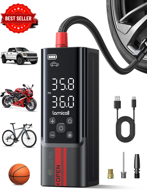Tire Inflator Portable Air Compressor -  150 PSI Cordless Car Air Pump, 1 Min Fa