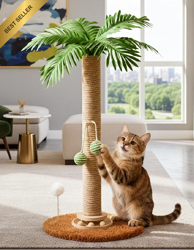 Cat Scratching Post - 70Cm Tall Cats Scratcher with 3 Cat Balls, Cats Climbing T