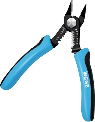 WGGE Wire Cutters Precision Flush Pliers with Supplementary Black / Blue 