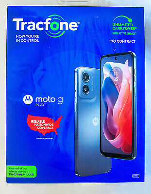 TracFone Moto g Play 2024 Smartphone 64GB 1500 Mins/Texts/Data /1 Yr Service