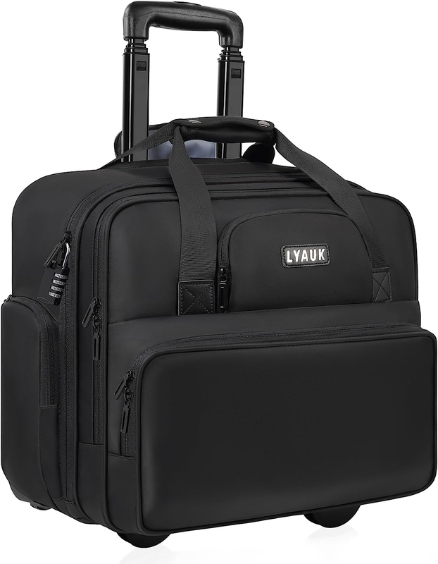 Rolling Laptop Bag Men Women with Wheels, anti Theft Rolling