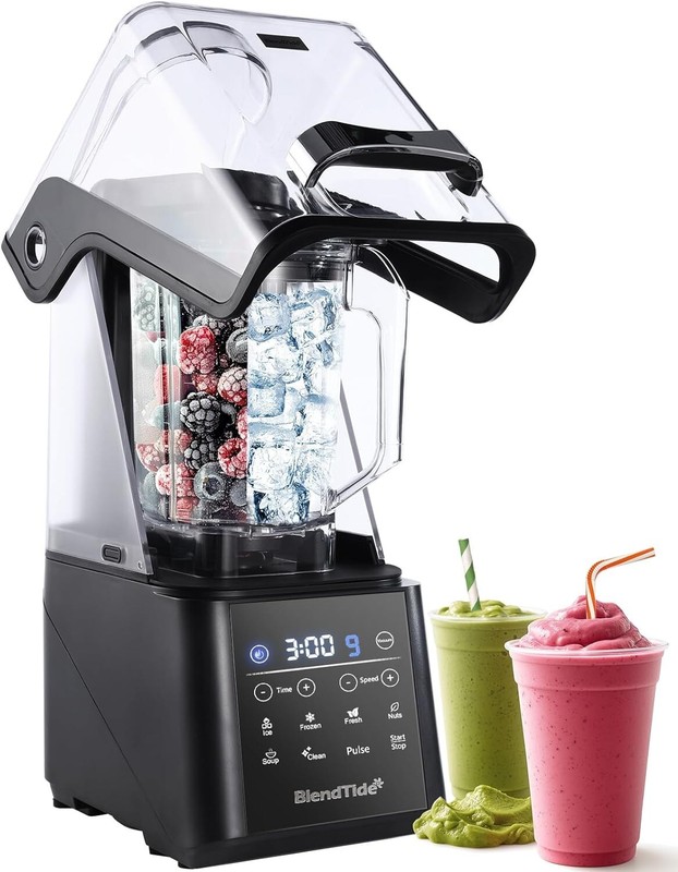 Commercial Blender, 1500W Vacuum Blender for Less Foam, Professional-Grade Quiet