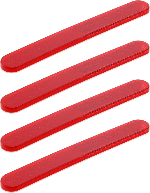 4Pcs 139X18X6 Mm Red Reflector Self-Adhesive Reflector Multifunctional Reflectiv