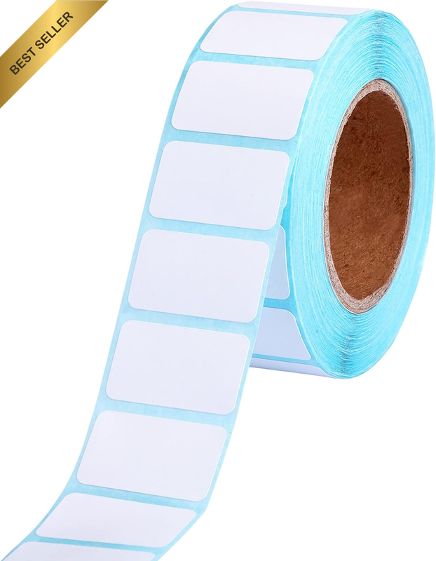 1 Roll / 1000Pcs 1 X 0.6Inch White Rectangle Stickers Labels, Self-Adhesive Writ