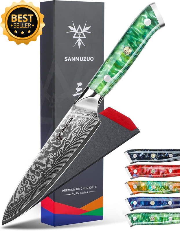 5 Inch Kitchen Utility Knife - Xuan Series Kitchen Knives - VG10 Damascus Steel 