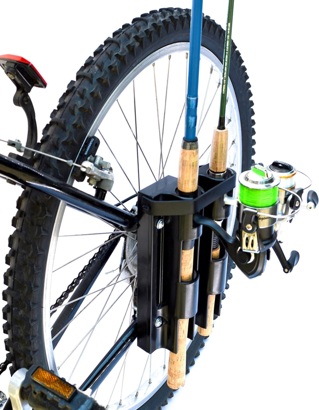 - Fishing Rod Holder, Hold 2 Rods, Easily Mount Fishing Poles to Bike, Secures F