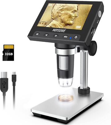 4.3 in LCD Kids Digital Microscope Coin Microscope for Error Coins Metal Stand