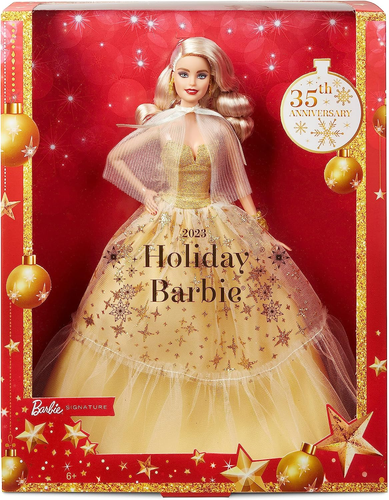 2023 Holiday Barbie Doll, Seasonal Collector Gift, Barbie Signature, Golden Gown