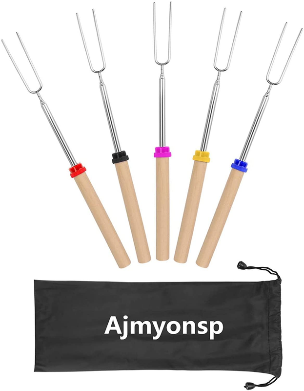 Ajmyonsp Marshmallow Roasting Sticks Smores Stick for Fire Pit - Hot Dog Camp...