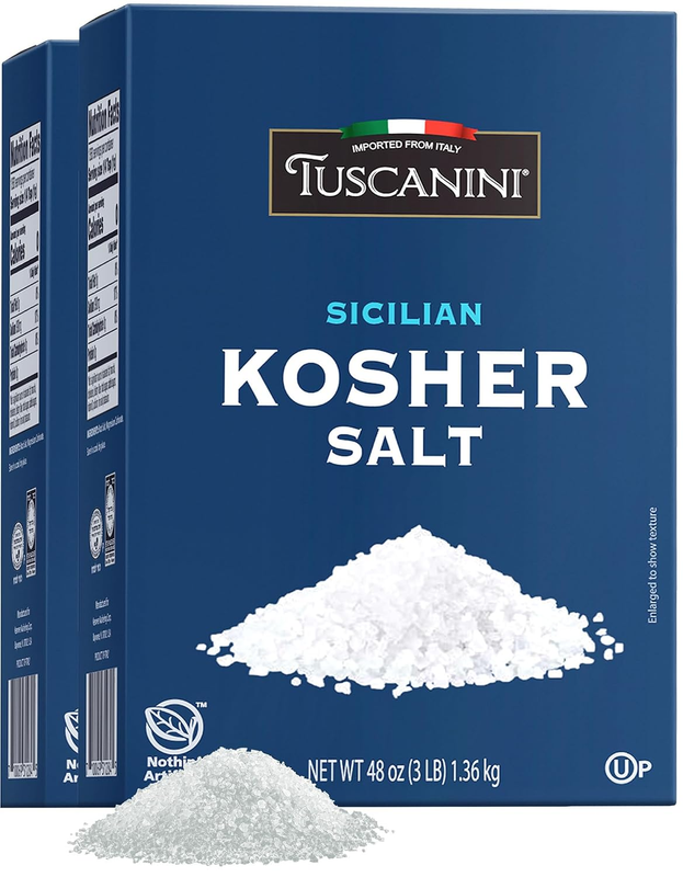 Kosher Sea Salt, 3Lb (2 Pack) | Sicilian Kosher Salt | Product of Italy
