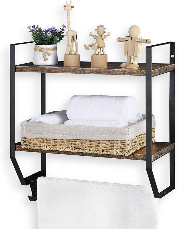 Bar Wall Mounted Towel Rack Rustic Towel Shelf For Bat