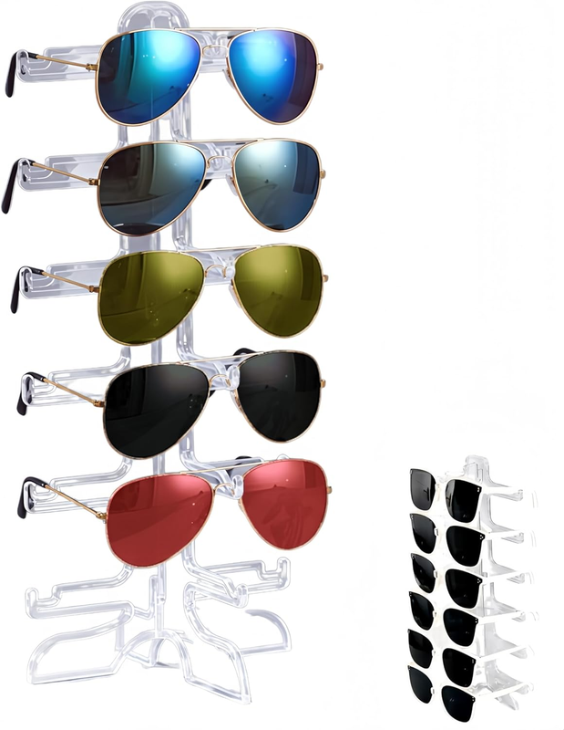 6Tier Desktop Glasses Rack,Desktop Stand Rack,Eyeglasses Sunglasses Storage Disp