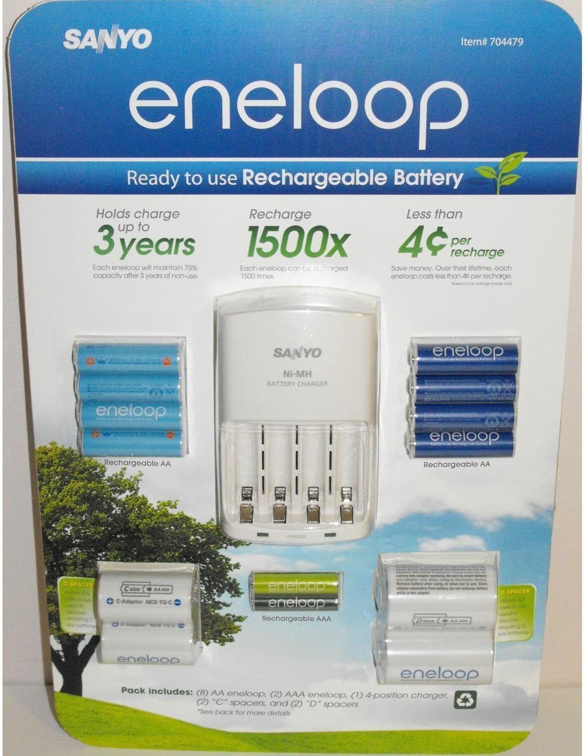 BRAND NEW SANYO ENELOOP 8 AA & 2 AAA BATTERIES W/ CHARGER