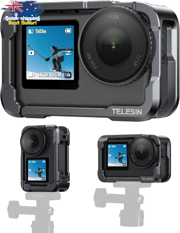 DJI Osmo Action 6 Aluminum Protective Frame Case Quick-Release Cage 1/4" Screw