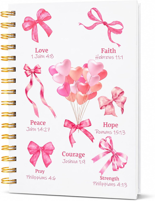 Christian Gift Journal for Women & Teen Girls, Cute Pink Prayer Journal with Coq