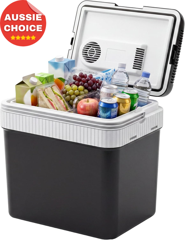 24L Electric Cooler Warmer AC DC High Performance Insulation LED Black