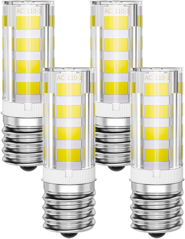 4-Pack E17 Led Appliance Bulb 40W, 125V Microwave Bulb, Daylight 6000K, Stove Li