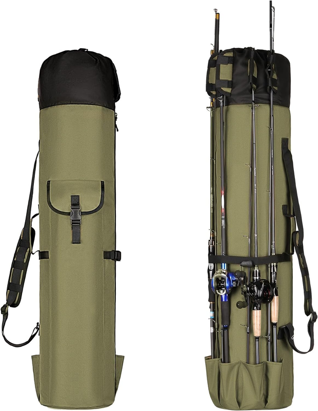 Fishing Rod Carrier Fishing Reel Organizer Pole Storage Bag for Fishing and Trav