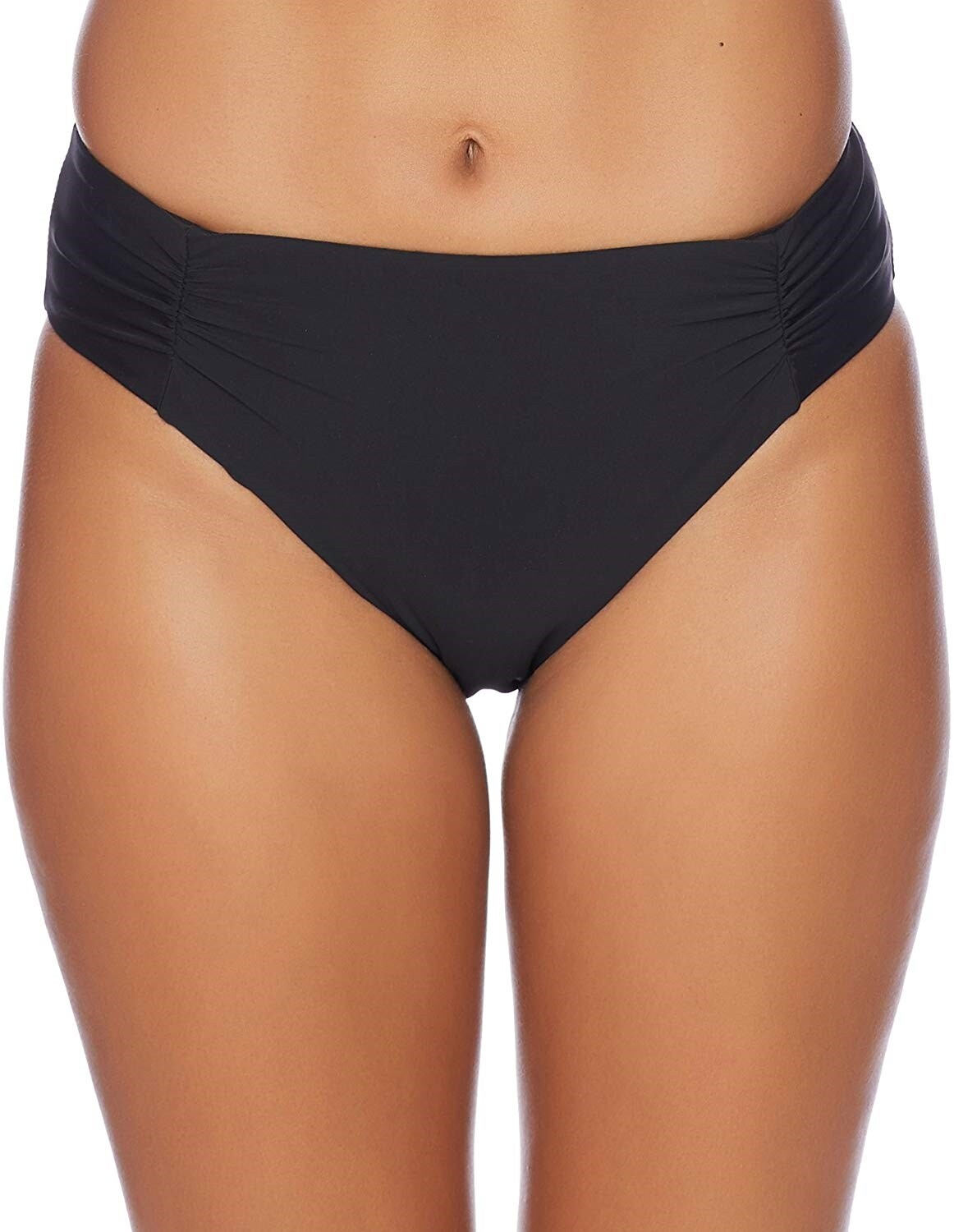 Athena 171362 Womens Shirr Side Hipster Swimsuit Bikini Bottom Black Size 16