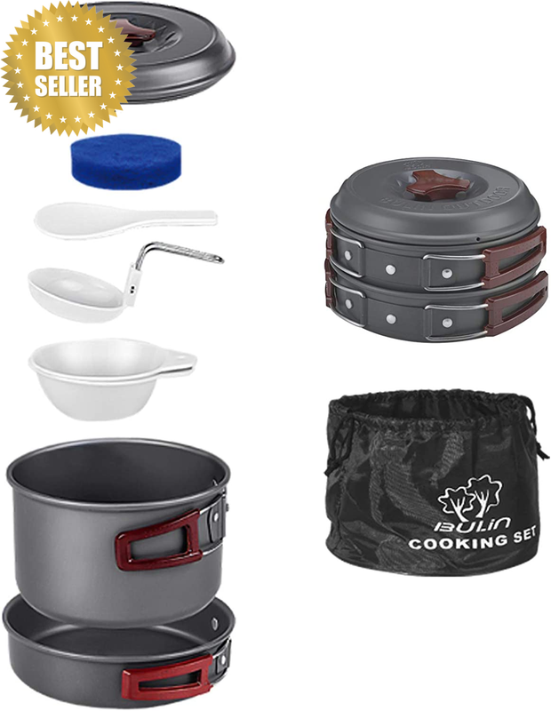 24/13/11/8PCS Camping Cookware Pots and Pans Backpacking Cooking Set Lightweight