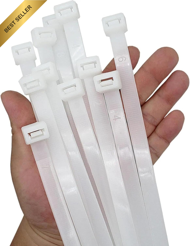 Extra Wide Ties 24 Inch,12 PCS Extra Wide Large White Zip Ties Heavy Duty with 2
