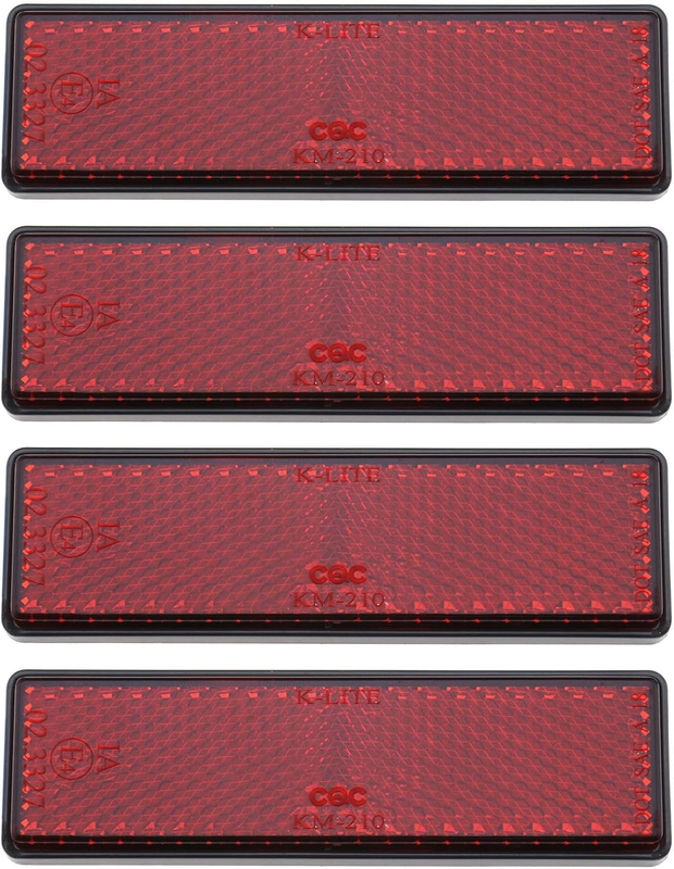 4PCS Motorcycle Reflectors Red Self-Adhesive Plastic Safety Warning Reflective S