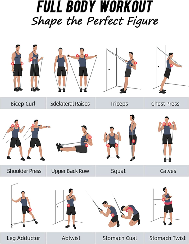 Resistance Bands for Working Out,  Heavy Resistance Bands with Handles Multi-Wei