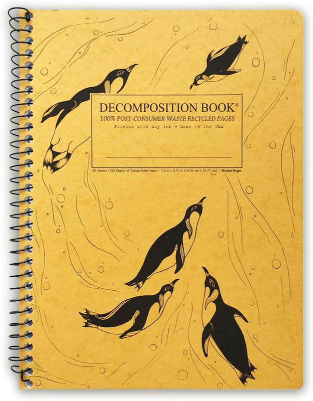 King Penguins College Ruled Spiral Notebook - 9.75 X 7.5 Journal with 160 Lined