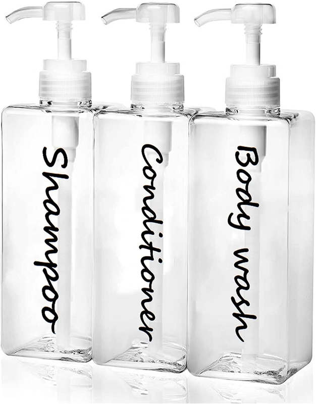 Refillable Shampoo and Conditioner Bottles Dispenser for Hotel Bathroom