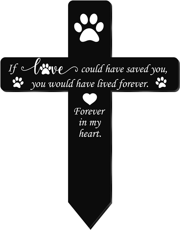 Dog Grave Marker Cross Memorial Gifts Pet Loss Stake Memorial Plaques for Outdoo