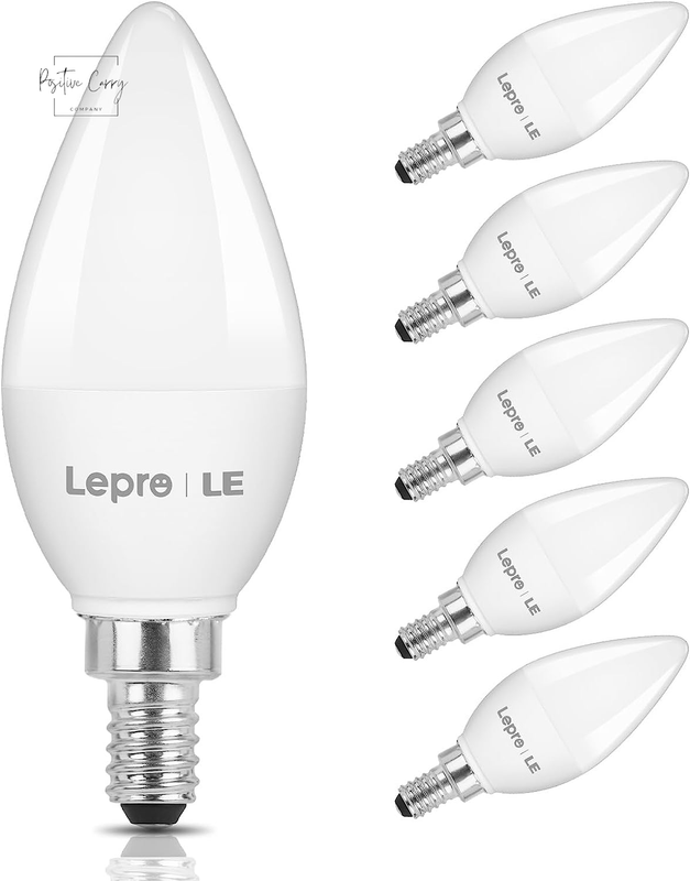 E12 LED Candelabra Light Bulbs, 5000K Daylight White 5.5W, 4