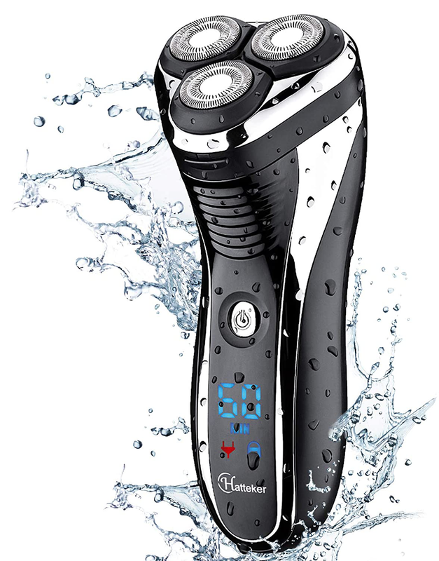 Hatteker Electric Shaver Rotary Razor Men Cordless Beard Tri