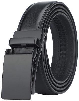 HIMI Men's Comfort Genuine Leather Ratchet Dress Belt with Automatic Click Bu...