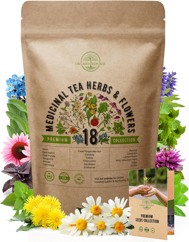 Herb & Flower Seeds Variety Pack For Planting Indoor & Outdo