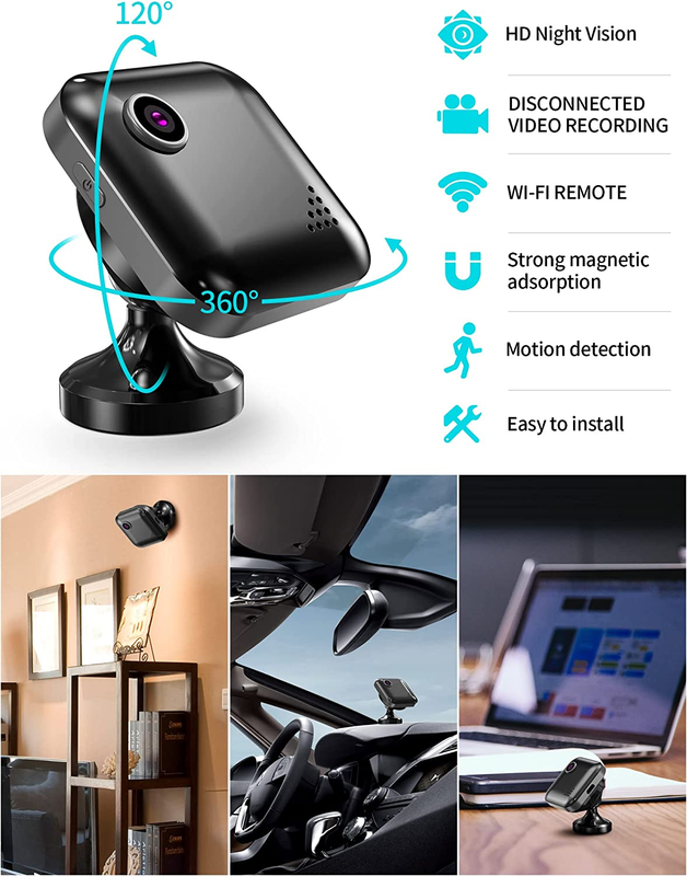 Gamvozova Hidden Camera, 1080P Mini Spy Camera HD Wifi Security Cameras Covert S