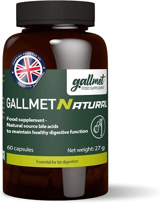 GALLMET-Natural Bile Acid capsules containing 125 mg Ox Bile for the support 
