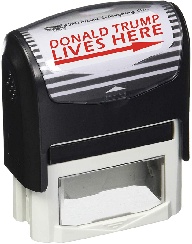 Donald Trump Lives Here Stamp Trump Stamp MAGA Self Inking Rubber Stamp Red Ink