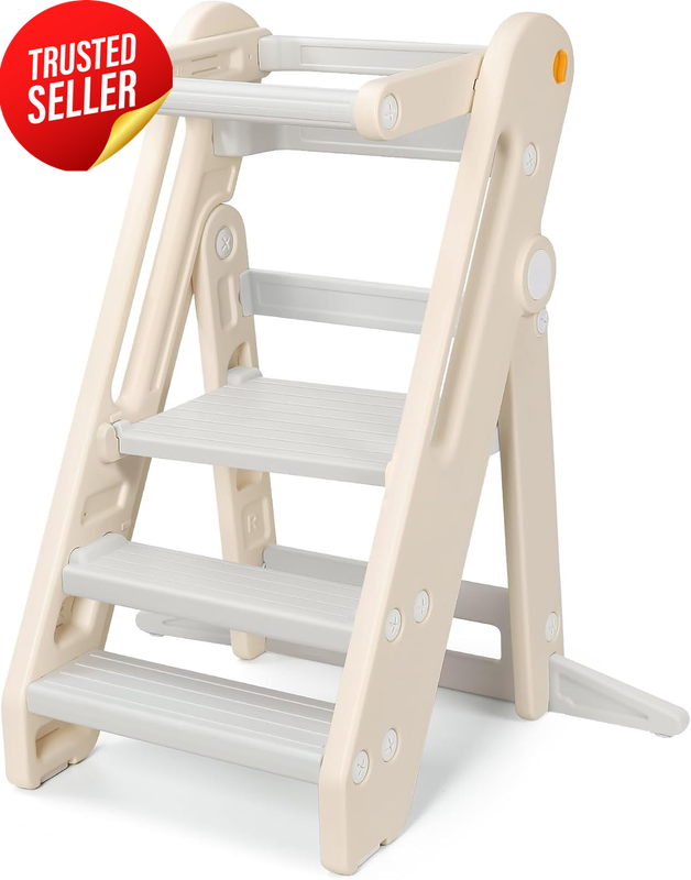 Stool Tower Toddler Kitchen Foldable Grey