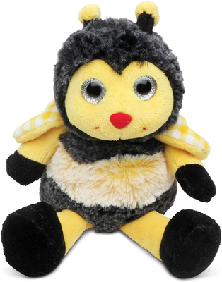 DolliBu Plush Honeybee Stuffed Animal - Soft Fur Huggable Yellow Bee, Adorable P