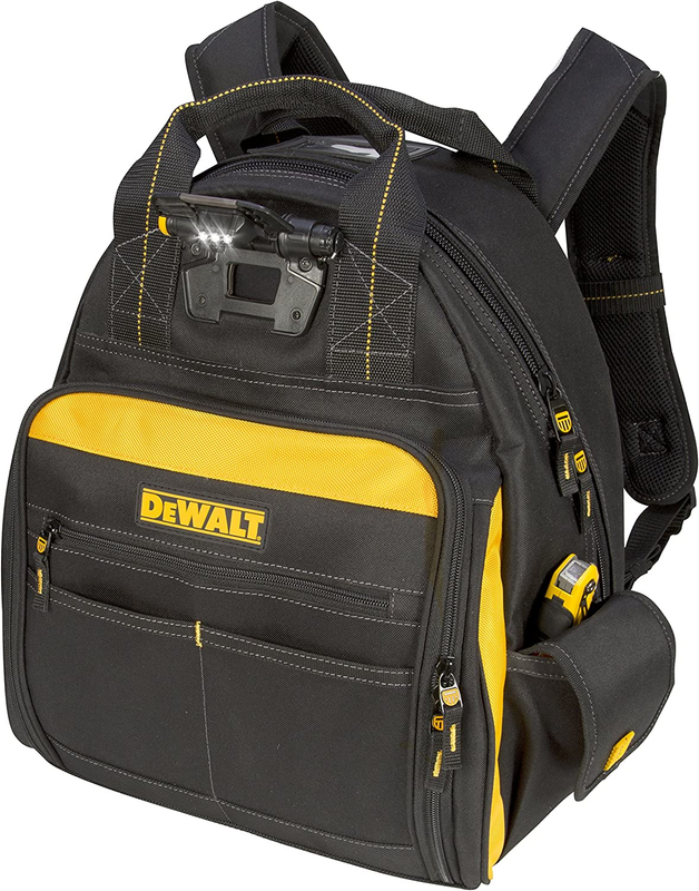 DEWALT DGL523 Lighted Tool Backpack Bag, 57-Pockets