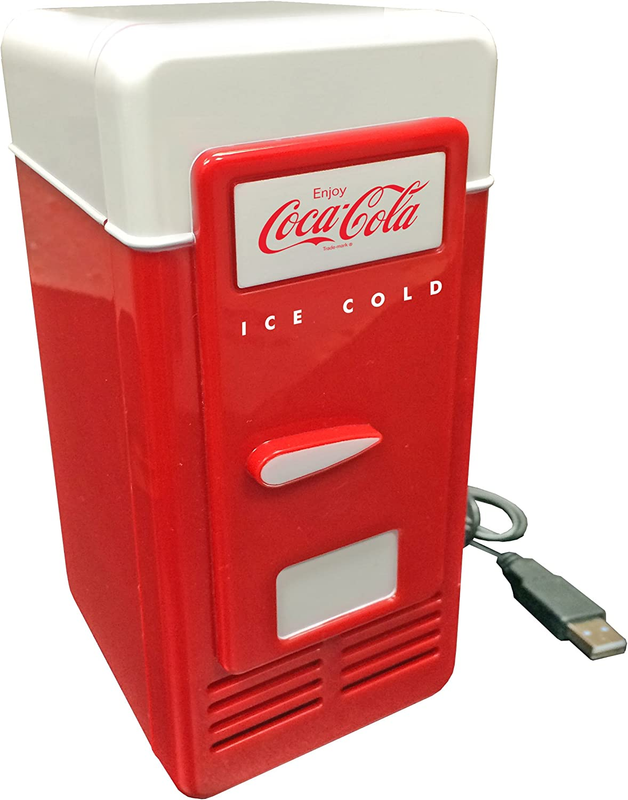 Coca-Cola Single Can Cooler, Red, USB Powered Retro One Can Mini Fridge, Thermoe